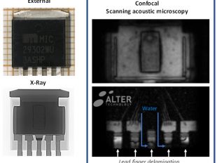Water ingress through delaminated parts in plastic encapsulated systems using C-SAM